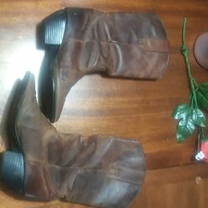 Brown cowboy boots